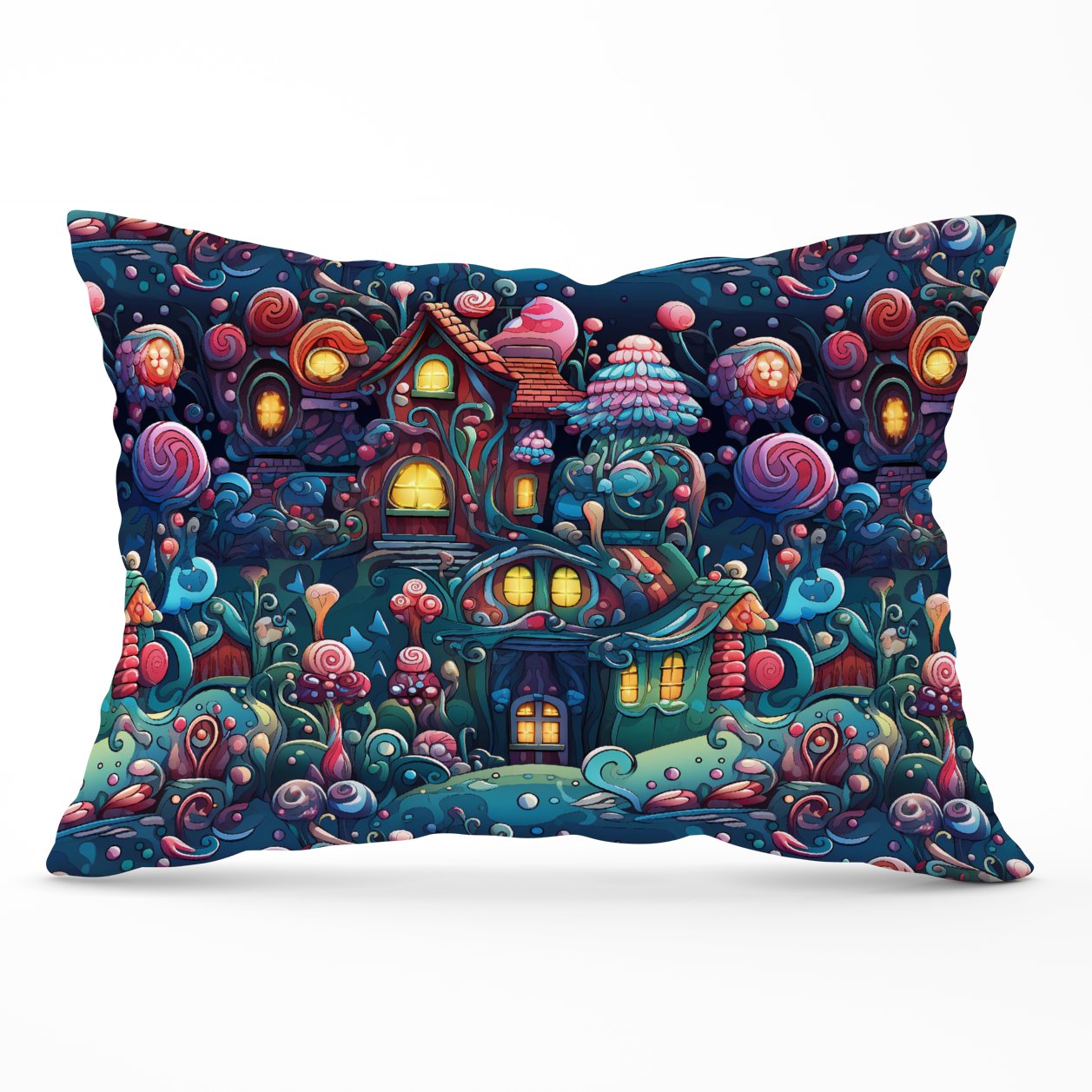 Whimsical Gingerbread House Pattern Cushions
