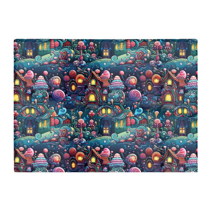 Whimsical Gingerbread House Pattern Glass Chopping Board