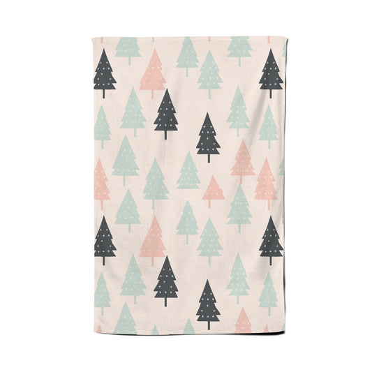 Christmas Tree Silhouette Pattern Tea Towel