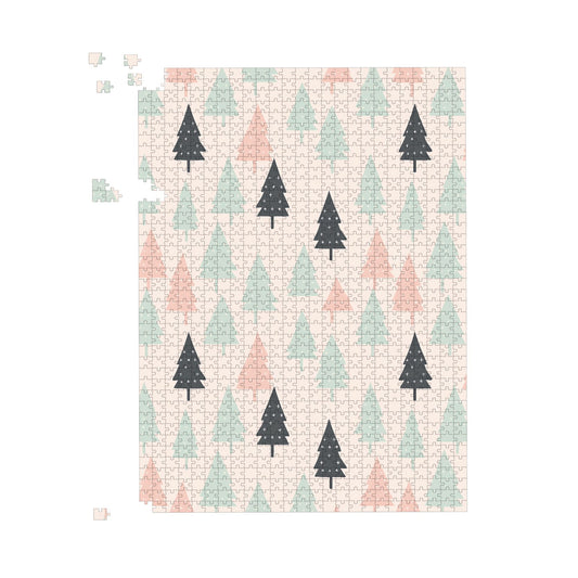 Christmas Tree Silhouette Pattern Jigsaw Puzzle