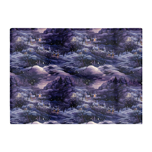 Snowy Christmas Village On A Starry Night Glass Chopping Board