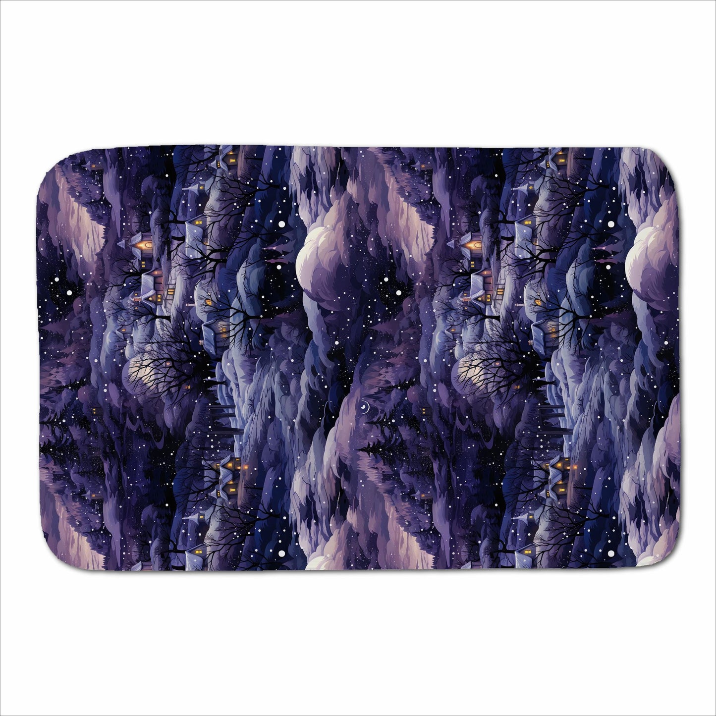Snowy Christmas Village On A Starry Night Sherpa Blanket