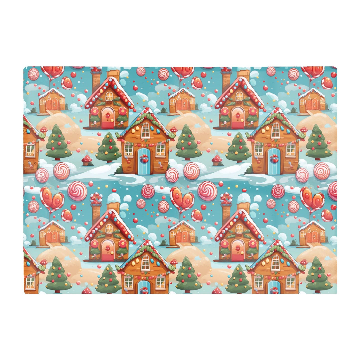 Christmas Gingerbread House Glass Chopping Board