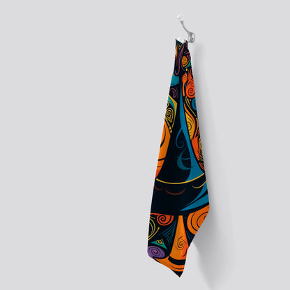 Imaginative Abstract Witches Hats Tea Towel