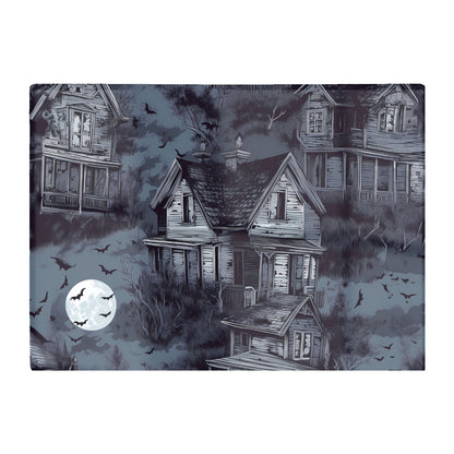Spooky Shadowy Haunted House Glass Chopping Board