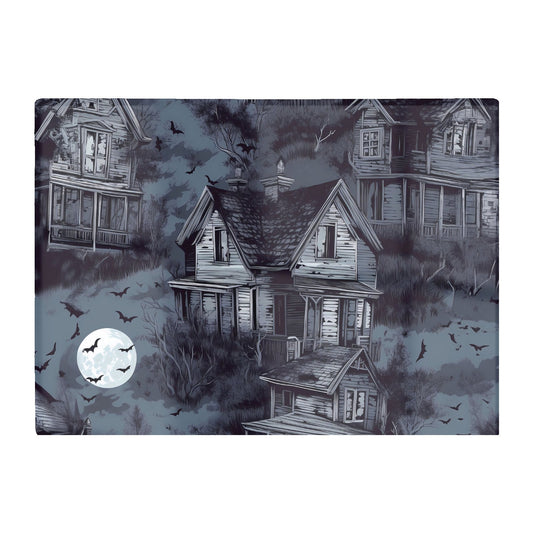 Spooky Shadowy Haunted House Glass Chopping Board