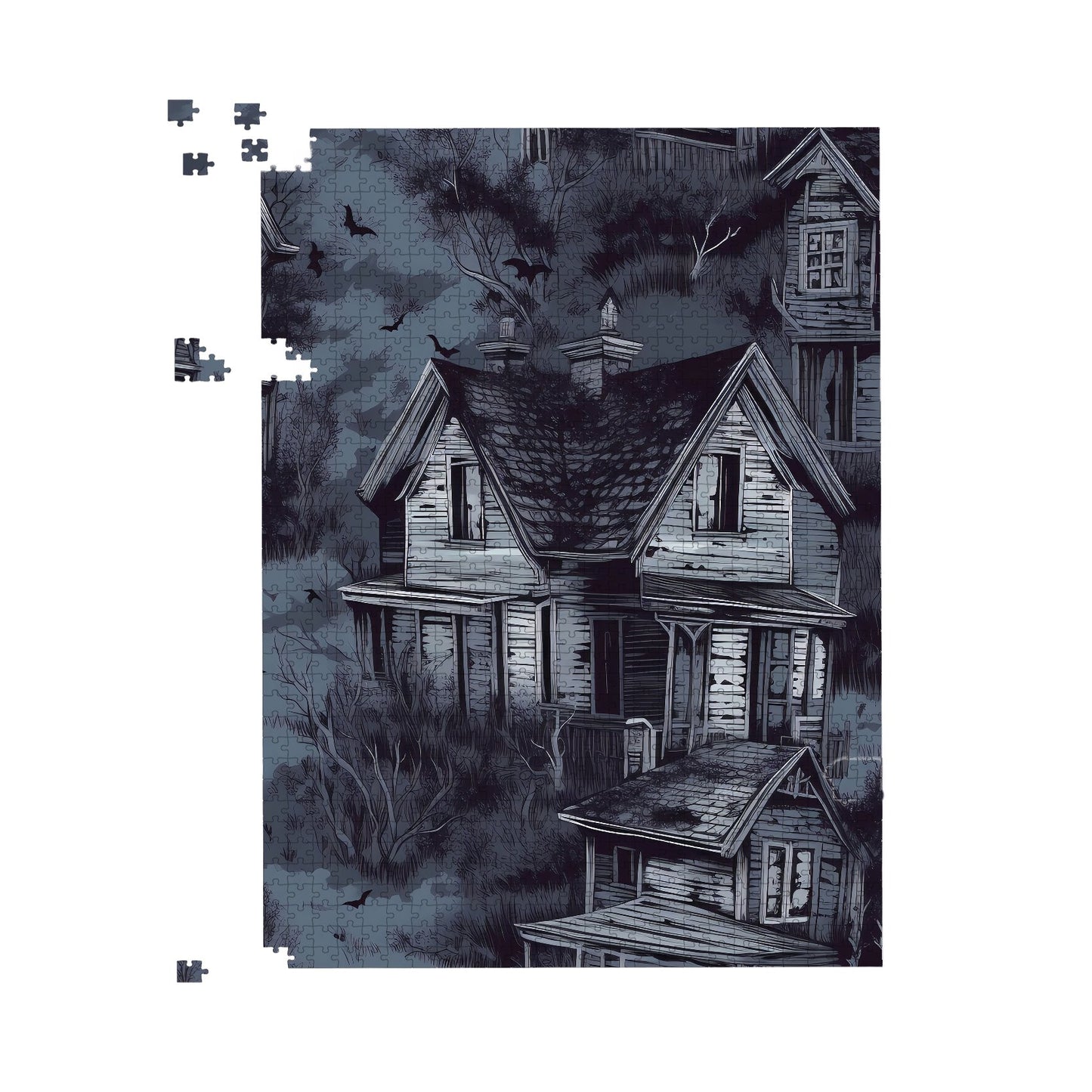 Spooky Shadowy Haunted House Jigsaw Puzzle