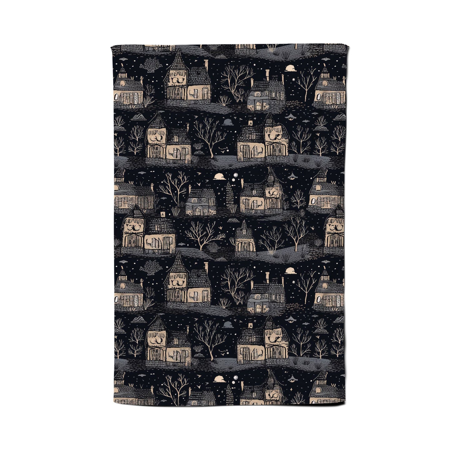 Spooky Haunted Houses Tea Towel