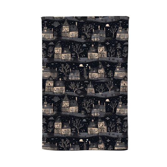 Spooky Haunted Houses Tea Towel