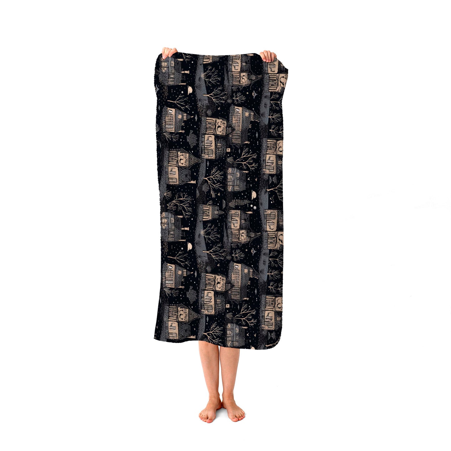 Spooky Haunted Houses Beach Towel