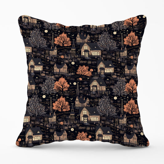 Spooky Haunted Houses Pattern Cushions