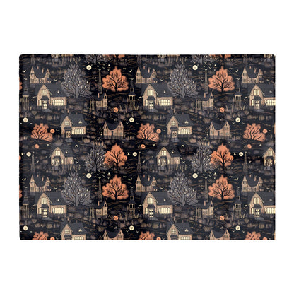 Spooky Haunted Houses Pattern Glass Chopping Board