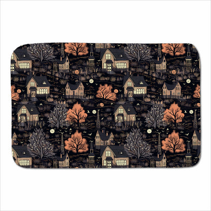 Spooky Haunted Houses Pattern Sherpa Blanket
