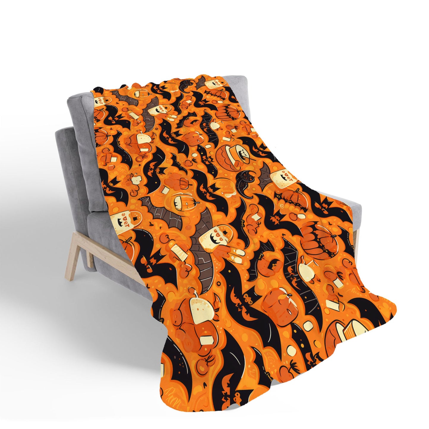 Candy-Filled Treat Bags And Bats Sherpa Blanket