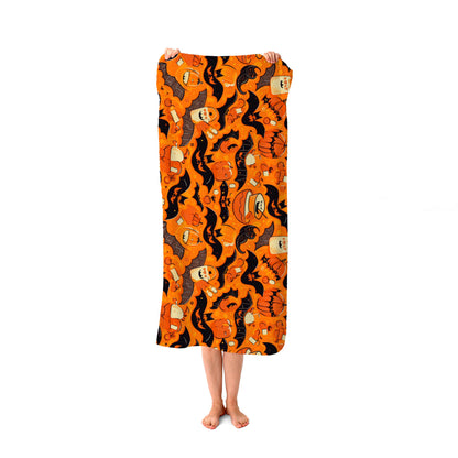 Candy-Filled Treat Bags And Bats Beach Towel