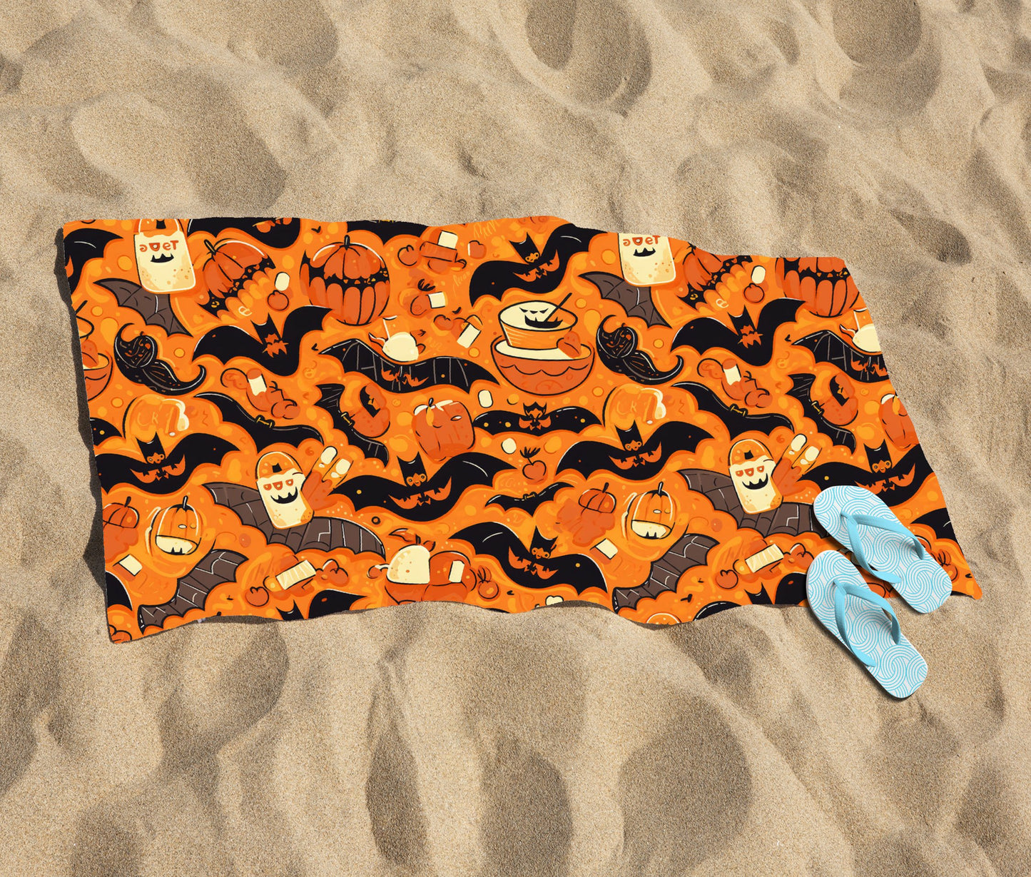 Candy-Filled Treat Bags And Bats Beach Towel