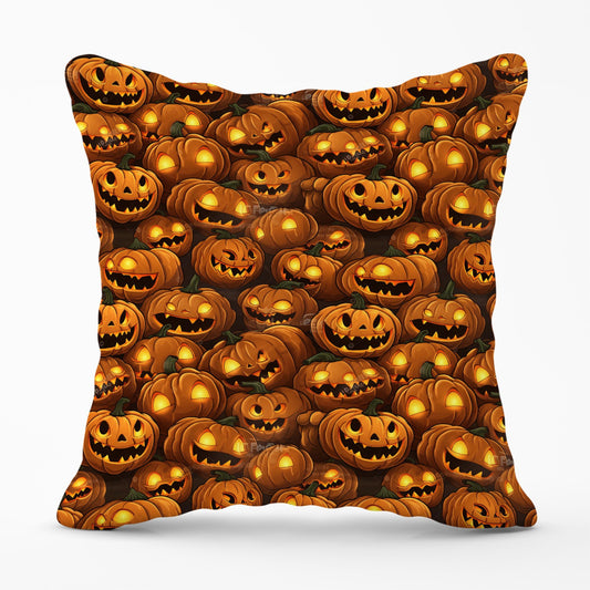 Grinning Lanterns Pumpkins With Glowing Eyes Cushions