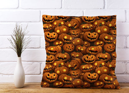 Grinning Lanterns Pumpkins With Glowing Eyes Cushions
