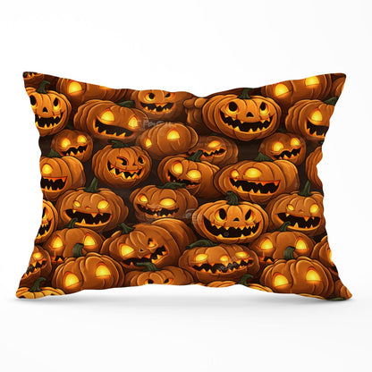 Grinning Lanterns Pumpkins With Glowing Eyes Cushions
