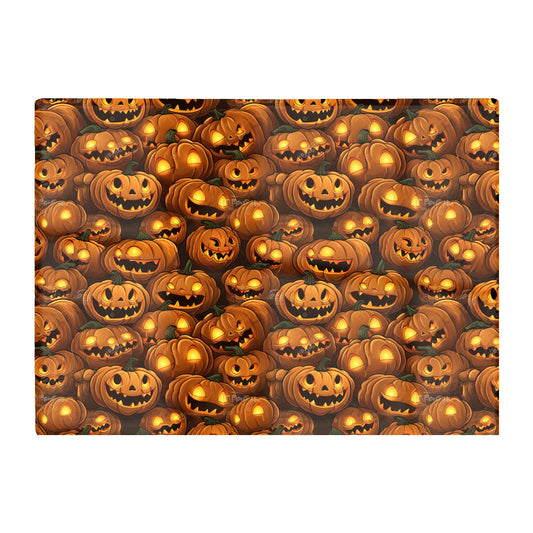 Grinning Lanterns Pumpkins Glass Chopping Board