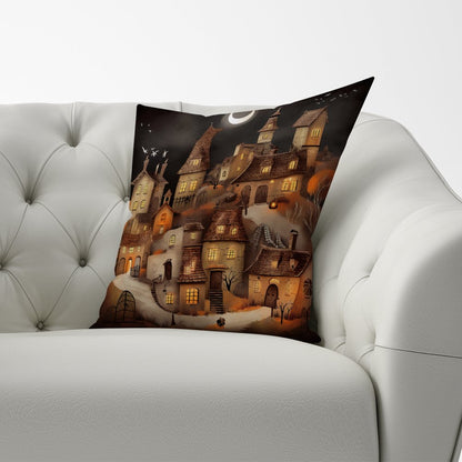 Spooky Halloween Village Cushions