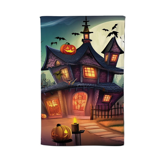 Spooky Halloween House Tea Towel