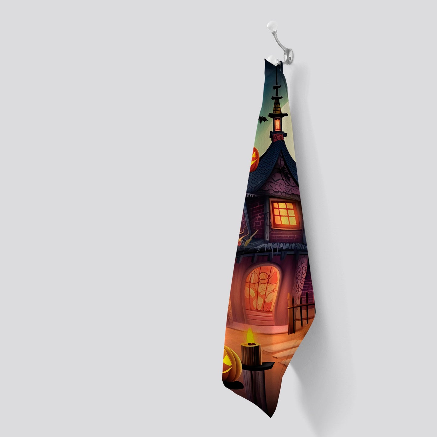 Spooky Halloween House Tea Towel