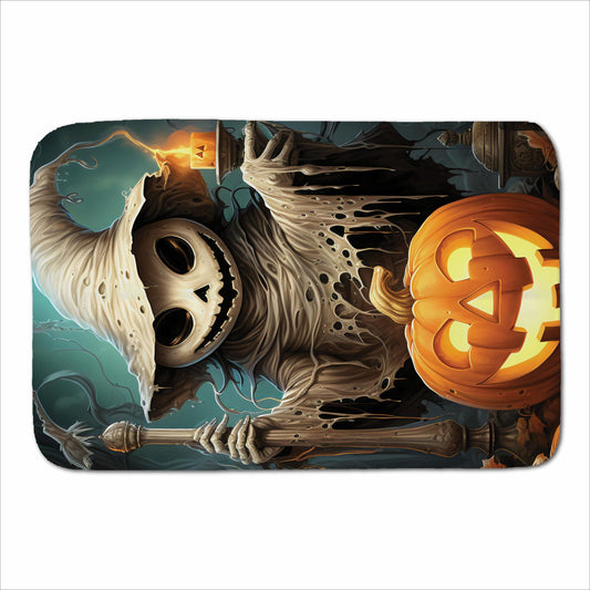 Creepy Ghost With Pumpkins Sherpa Blanket
