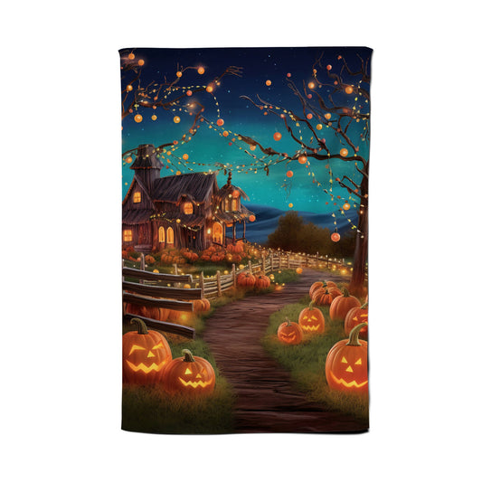 Enchanted Hallowen Pumpkin Patch Tea Towel