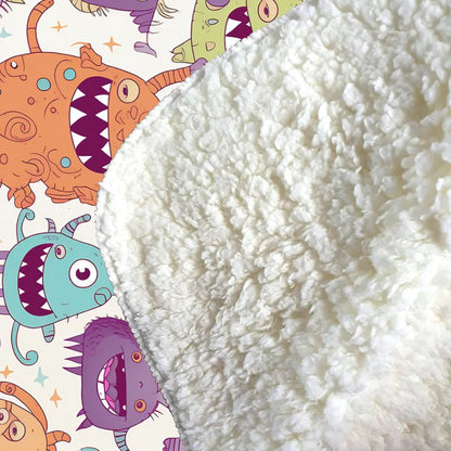 Playful Halloween Monsters Sherpa Blanket
