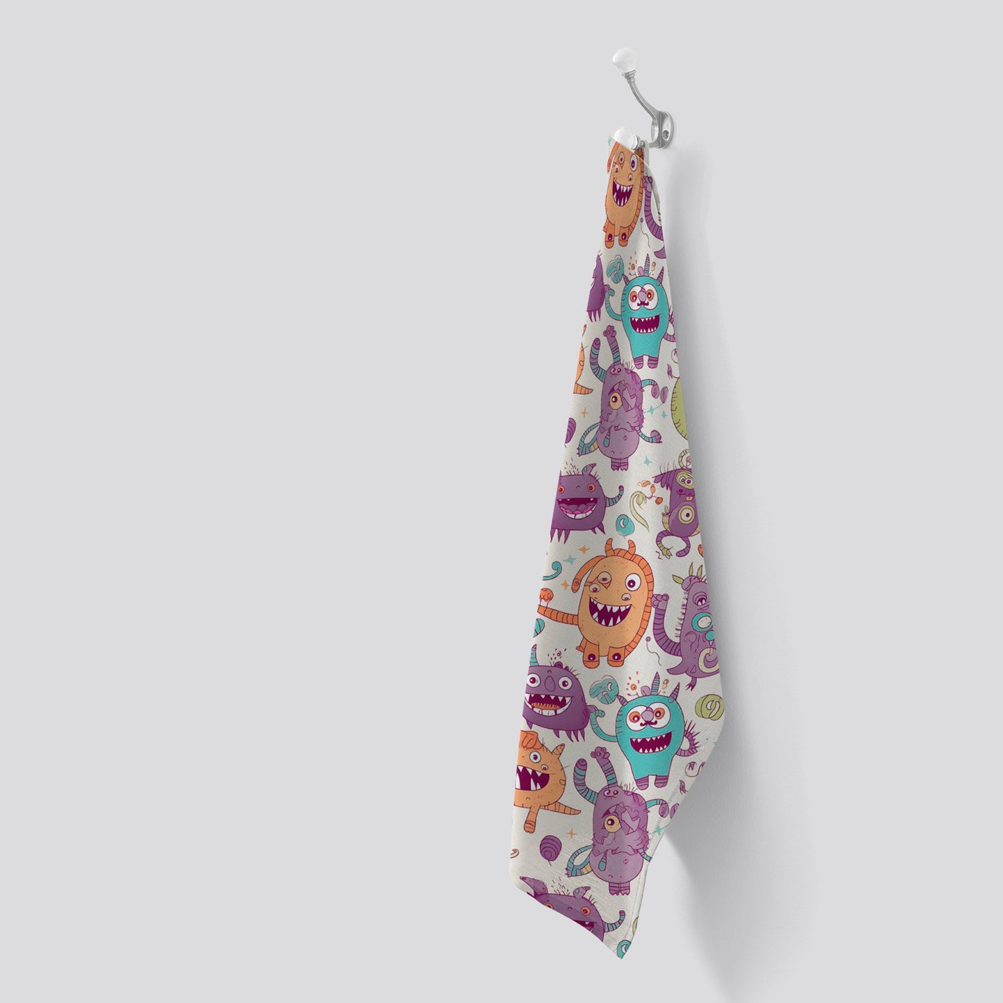 Playful Halloween Monsters Tea Towel