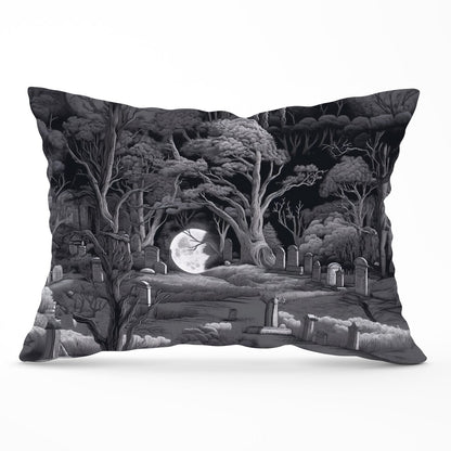 Eerie Moonlit Cemetery Cushions