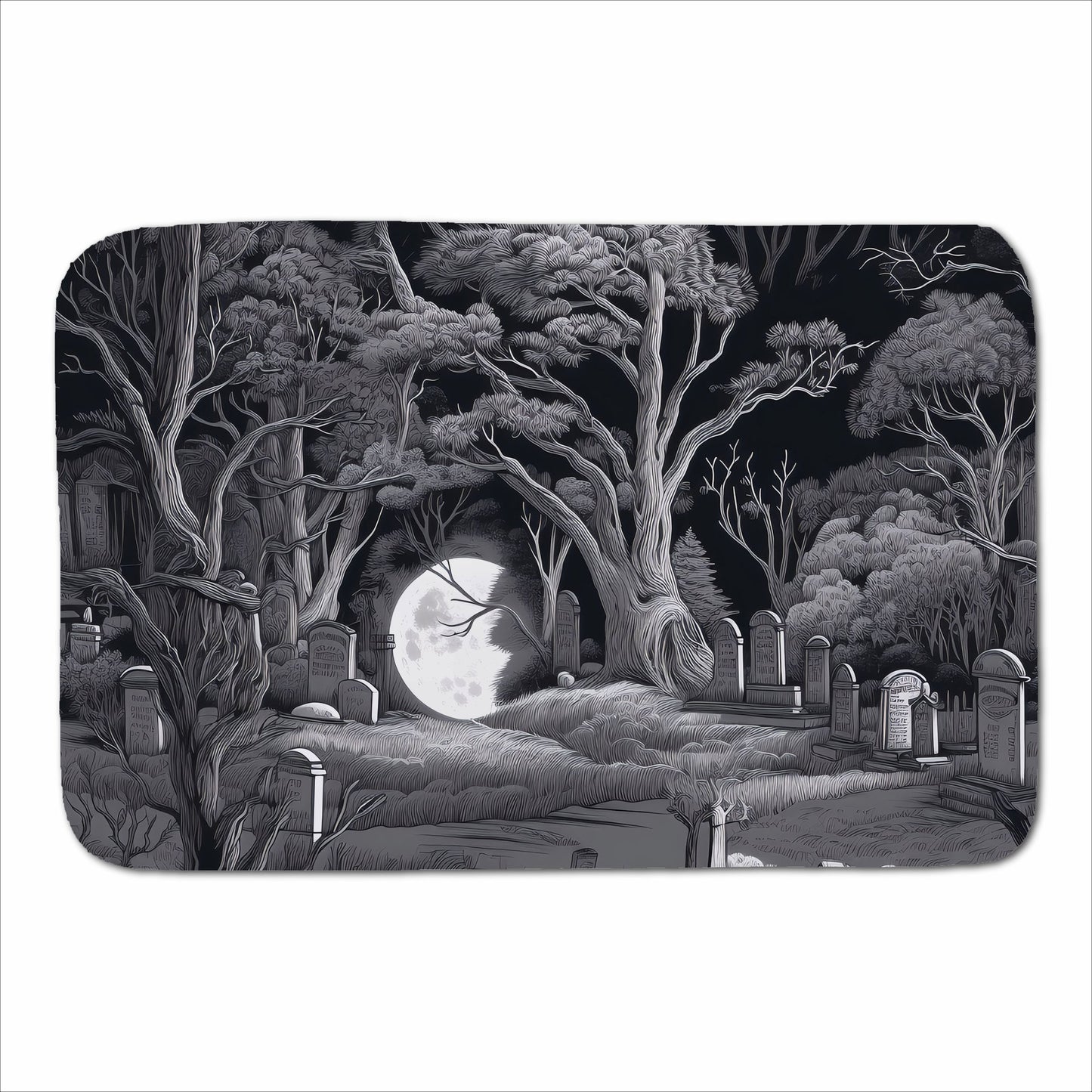Eerie Moonlit Cemetery Sherpa Blanket