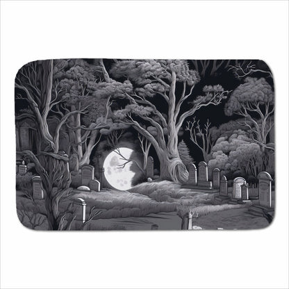 Eerie Moonlit Cemetery Sherpa Blanket