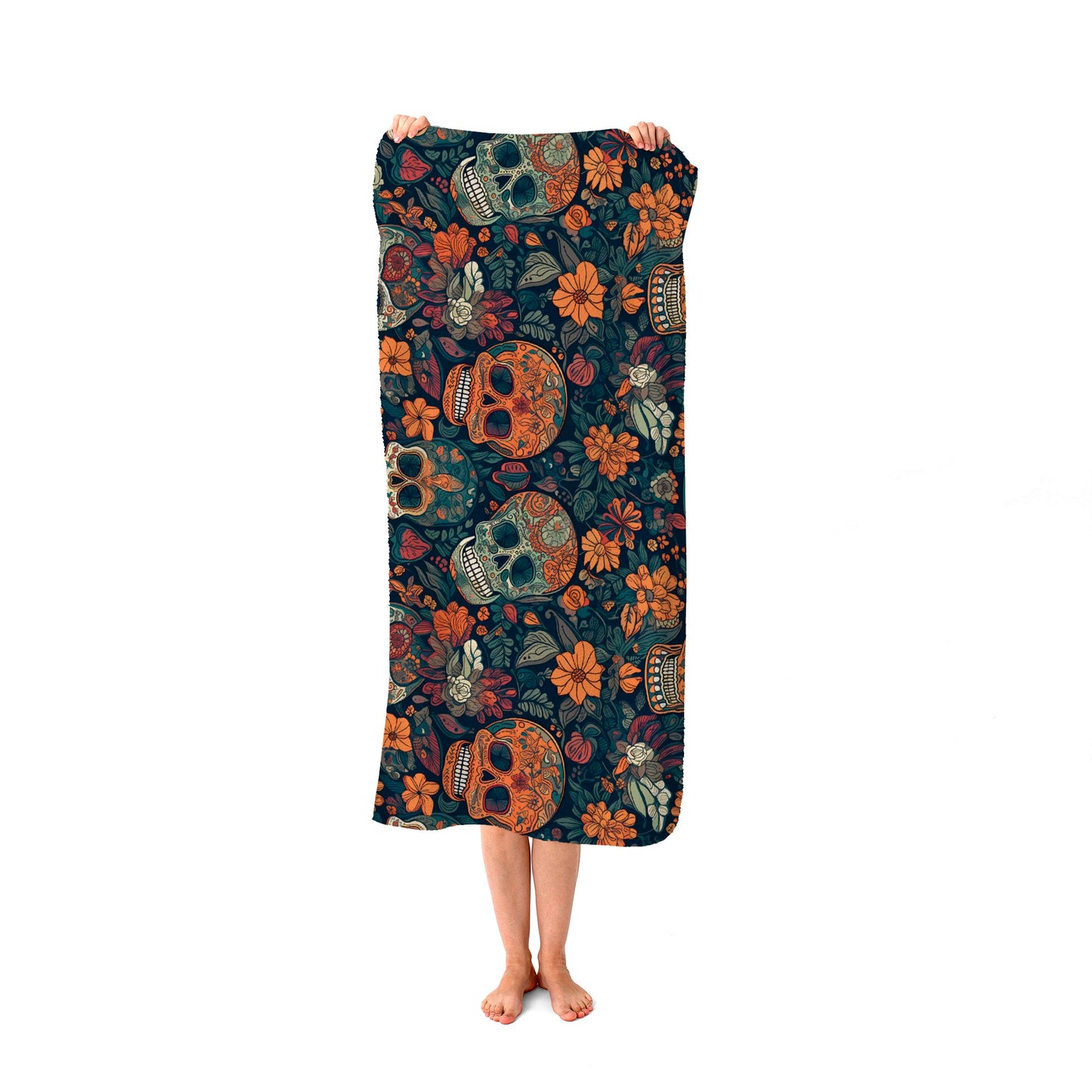 Dia De Los Muertos Skulls Beach Towel