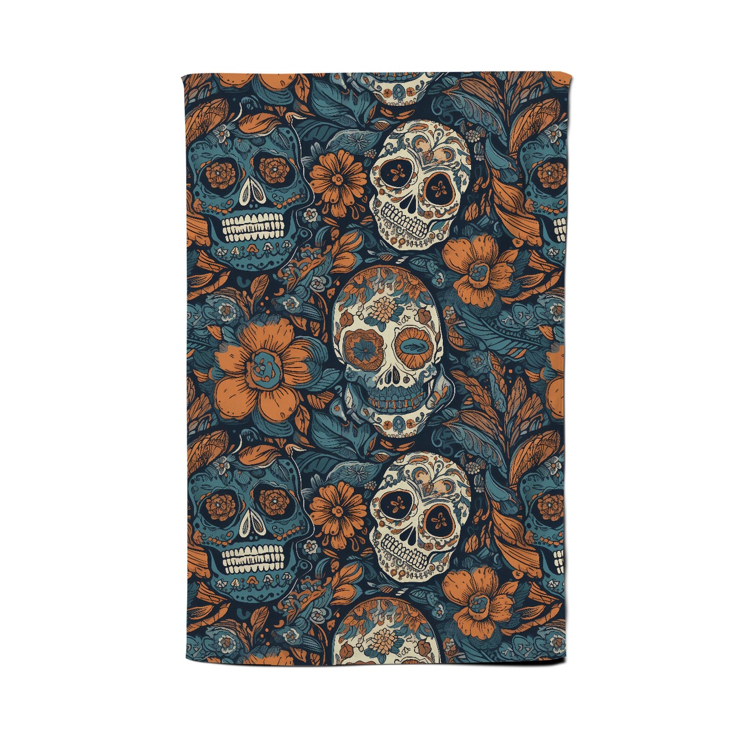 Dia De Los Muertos Skulls Pattern Tea Towel