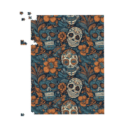 Dia De Los Muertos Skulls Pattern Jigsaw Puzzle