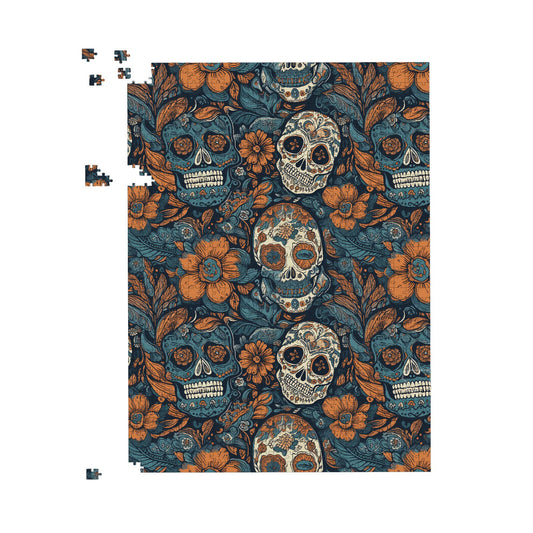 Dia De Los Muertos Skulls Pattern Jigsaw Puzzle