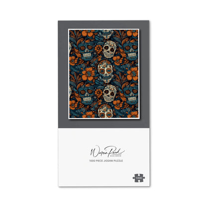 Dia De Los Muertos Skulls Pattern Jigsaw Puzzle