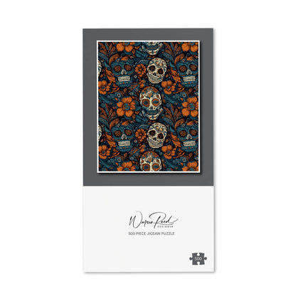 Dia De Los Muertos Skulls Pattern Jigsaw Puzzle