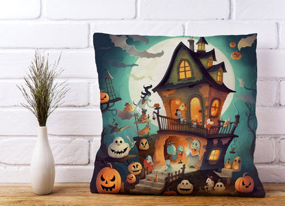 Illustrations A Whimsical Haunted House Cushions
