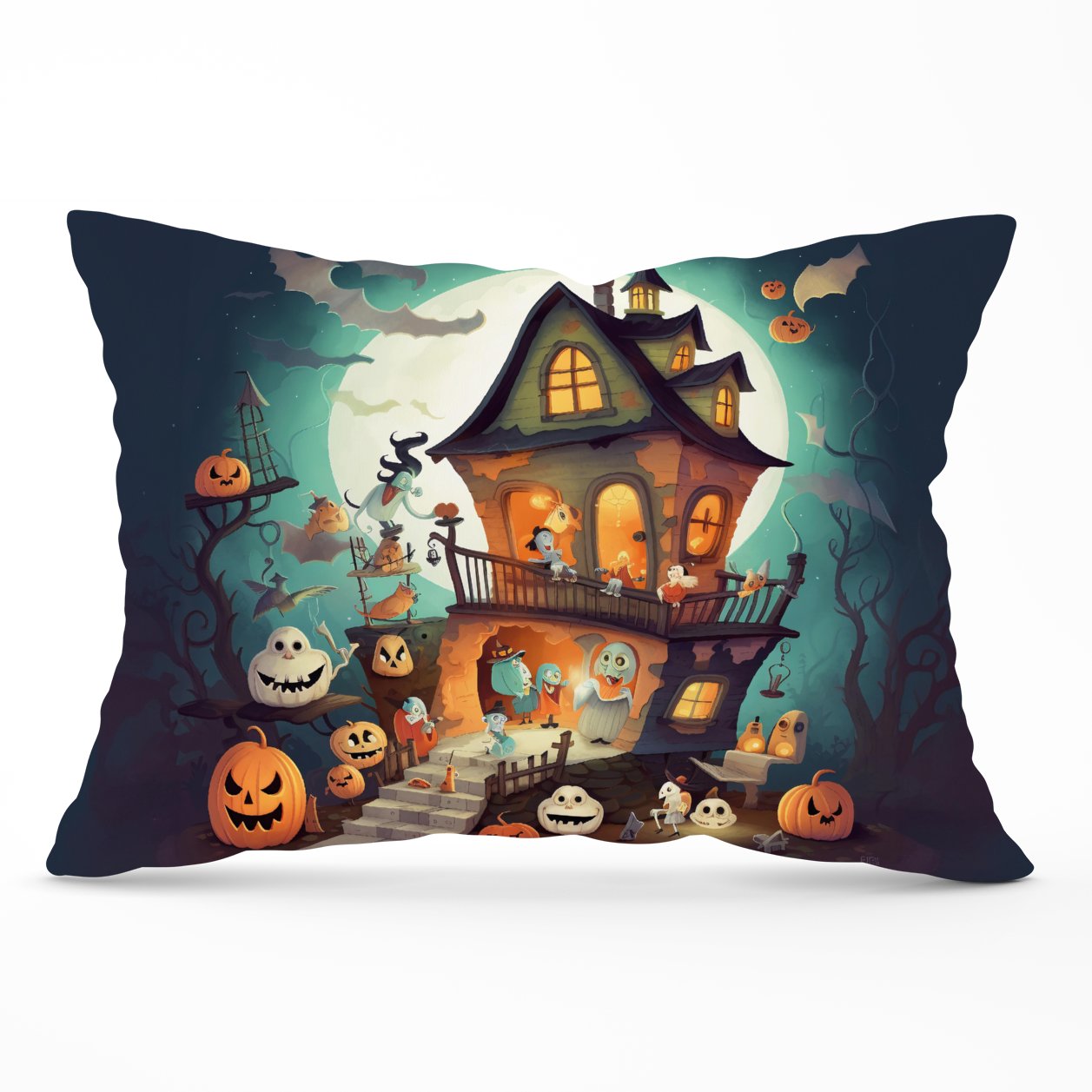 Illustrations A Whimsical Haunted House Cushions