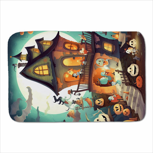 Illustrations A Whimsical Haunted House Sherpa Blanket