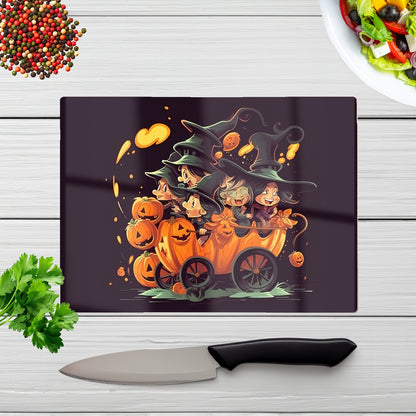 Magical Pumpkin Carriage Glass Chopping Board