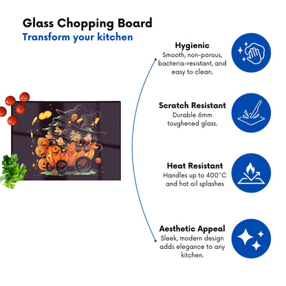 Magical Pumpkin Carriage Glass Chopping Board