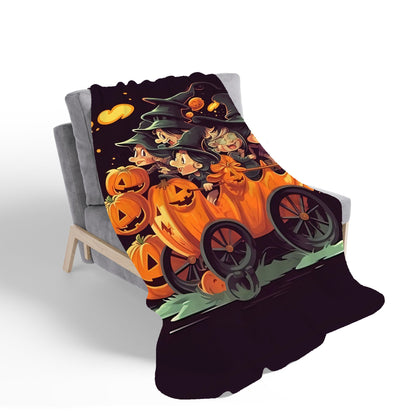 Magical Pumpkin Carriage Sherpa Blanket