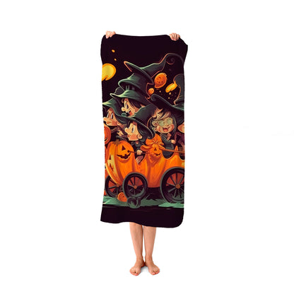 Magical Pumpkin Carriage Beach Towel