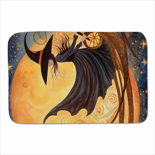 Whimsical Witch On A Broomstick Sherpa Blanket