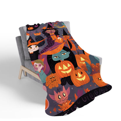 Colorful Illustration Of Witches Sherpa Blanket
