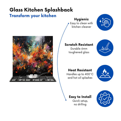 A Vibrant Abstract Painting Kitchen Splashback